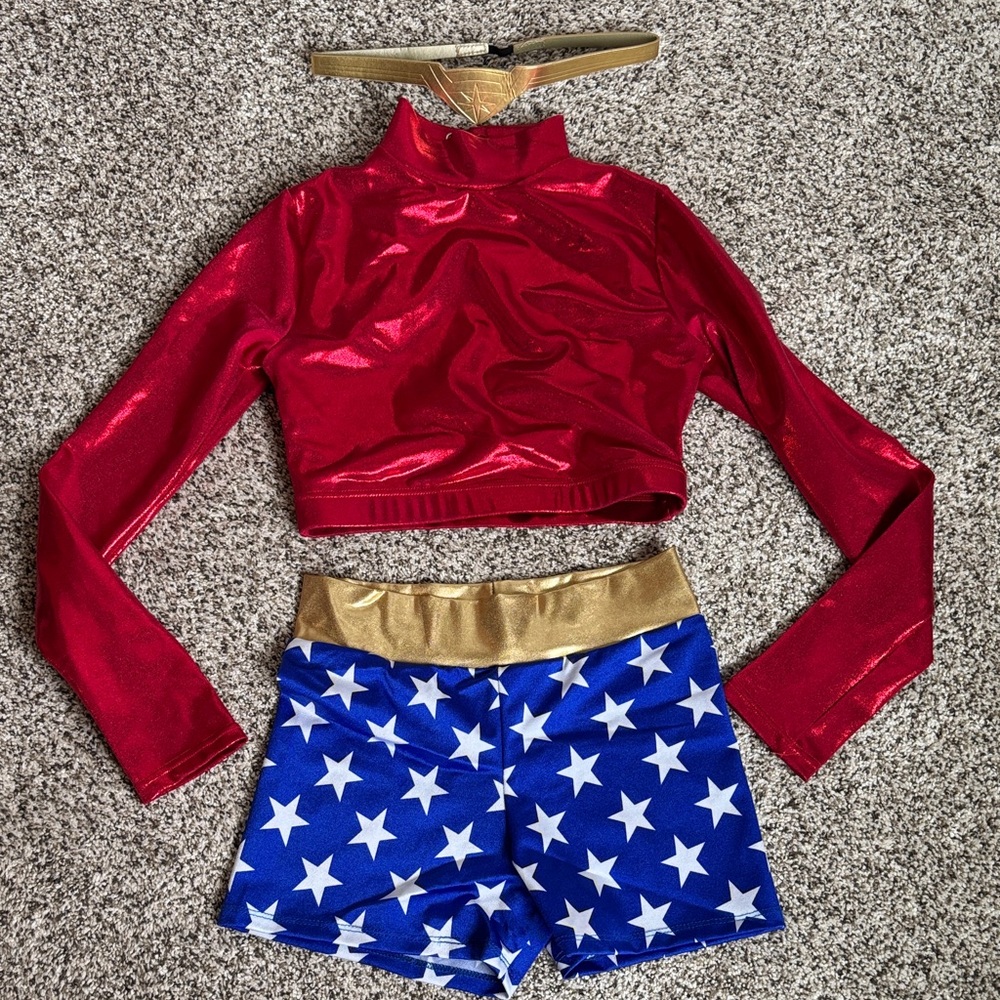 Red and Blue Star Costume Set - superhero themed
